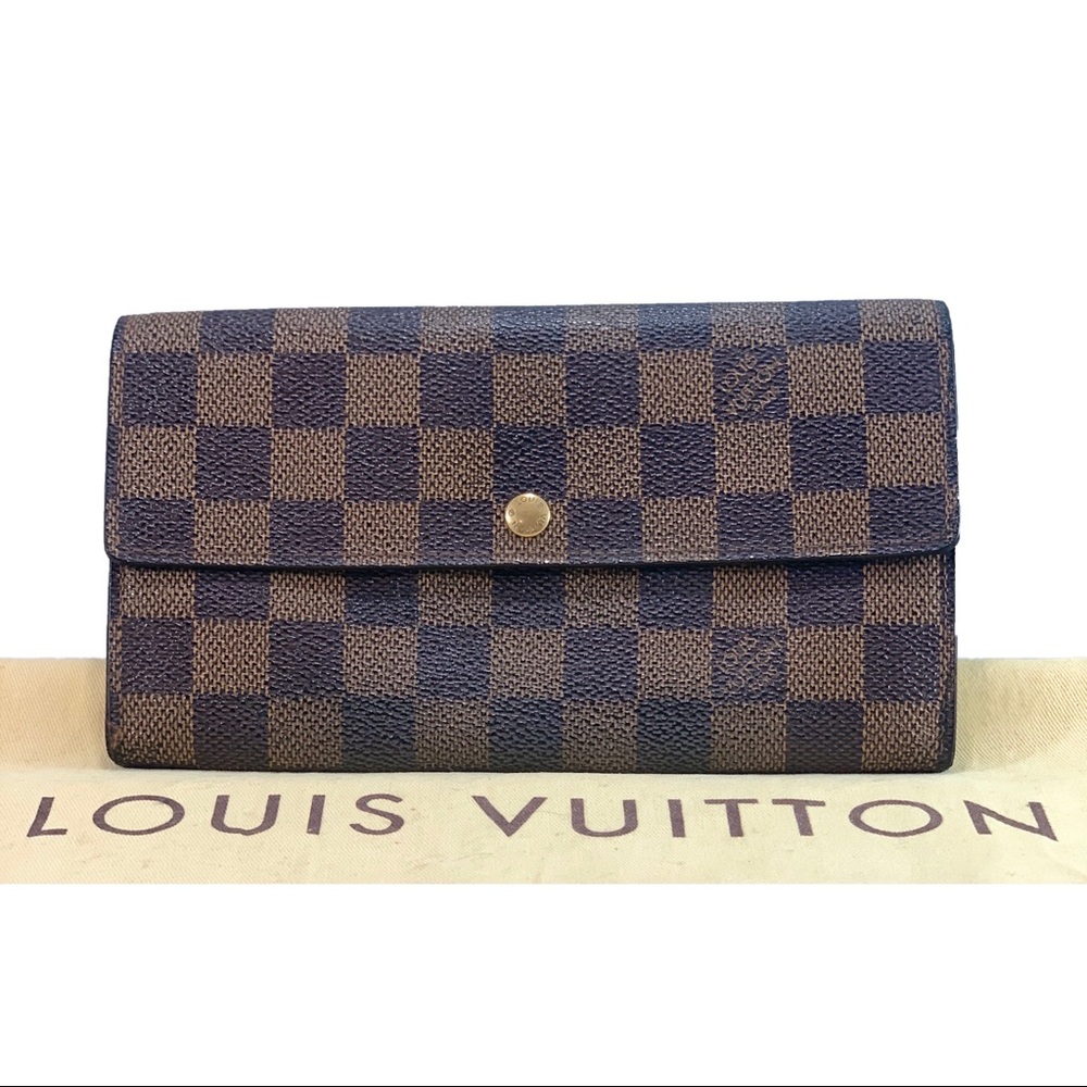 📲Vintage LOUIS VUITTON Damier Sarah Wallet Chain